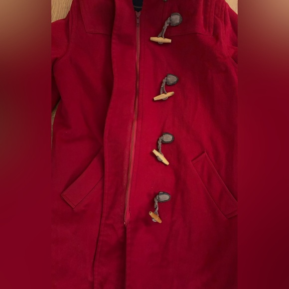 Vintage L.L.Bean Red Wool Duffle Coat Thinsulate Made in USA Women’s 10 - Picture 5 of 10